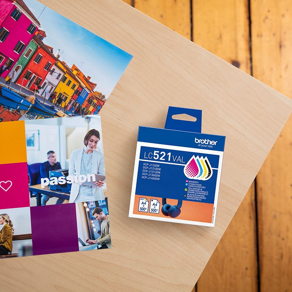 Brother Lc521val Cartuccia D'inchiostro 4 Pz Originale Nero, Ciano, Magenta, Giallo (brother Lc521 Value Pack - 4 Pakker -) - Image 5