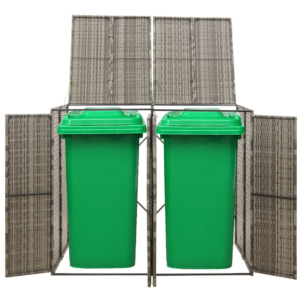 Copribidone Doppio Grigio 140x80x117 Cm In Polyrattan