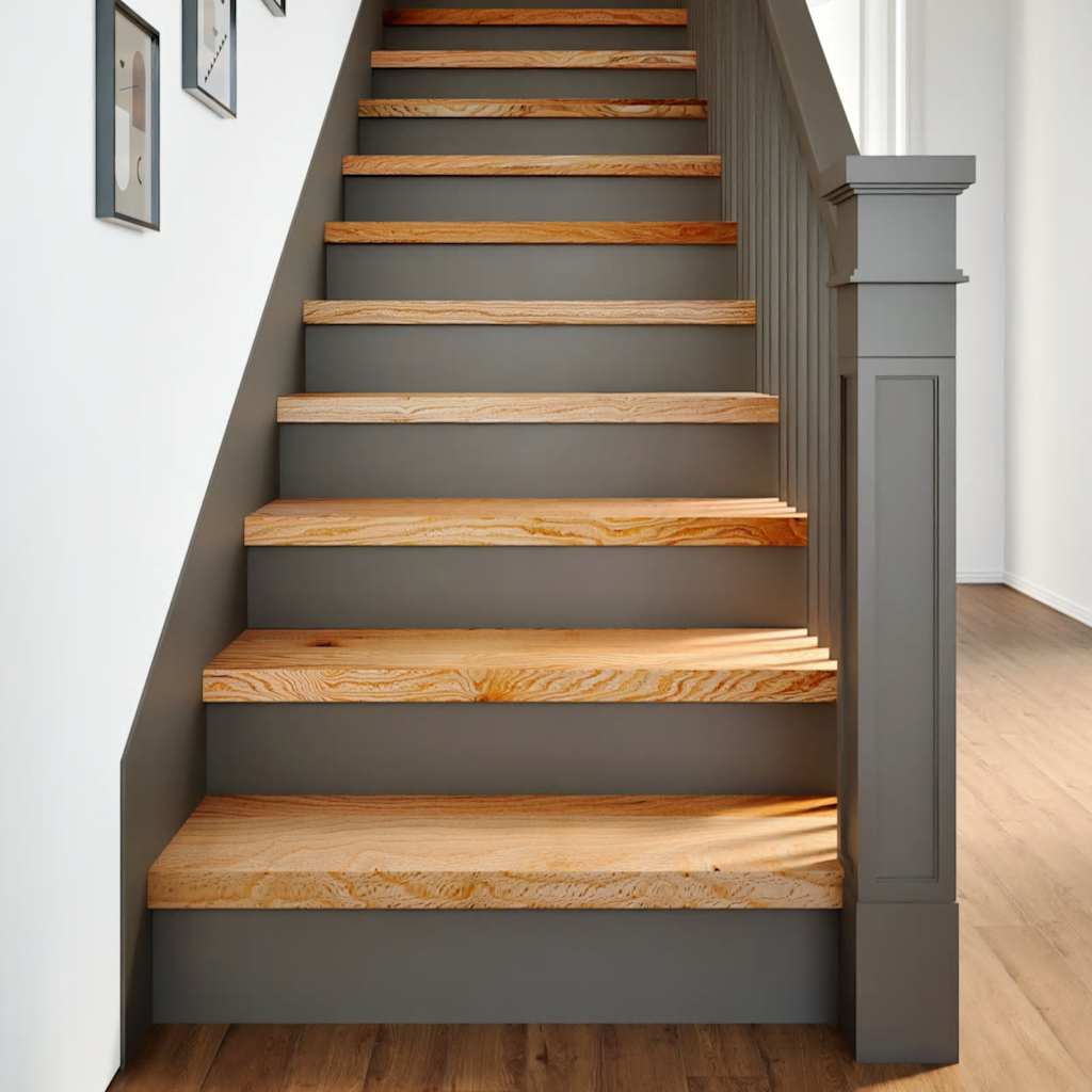 Gradini 2 Pz Marrone Chiaro 80x25x2 Cm Legno Massello Rovere