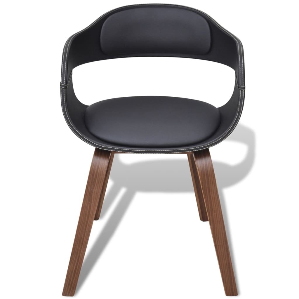 Sedie Da Pranzo 2 Pz Nere In Legno Curvato E Similpelle