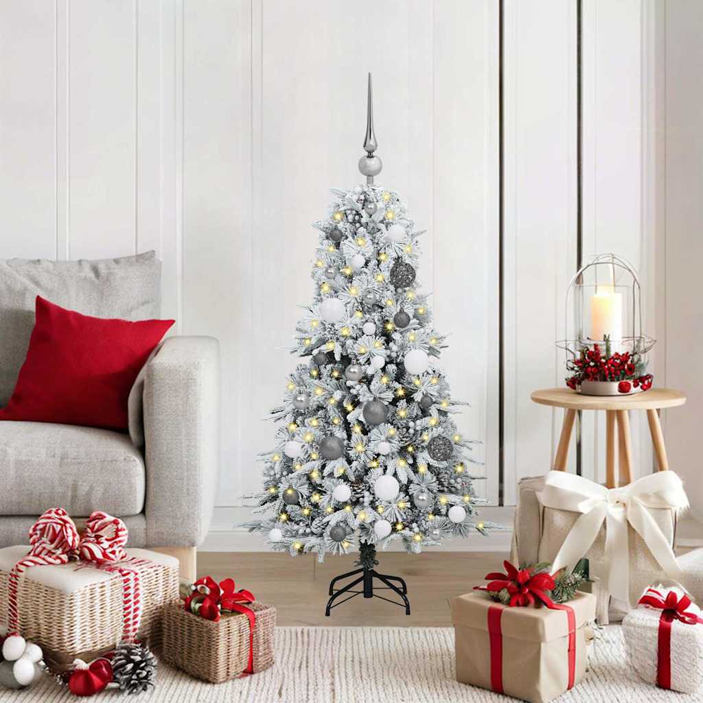 Albero Di Natale Artificiale Con Rami Pieghevoli Bianco 120 cm
