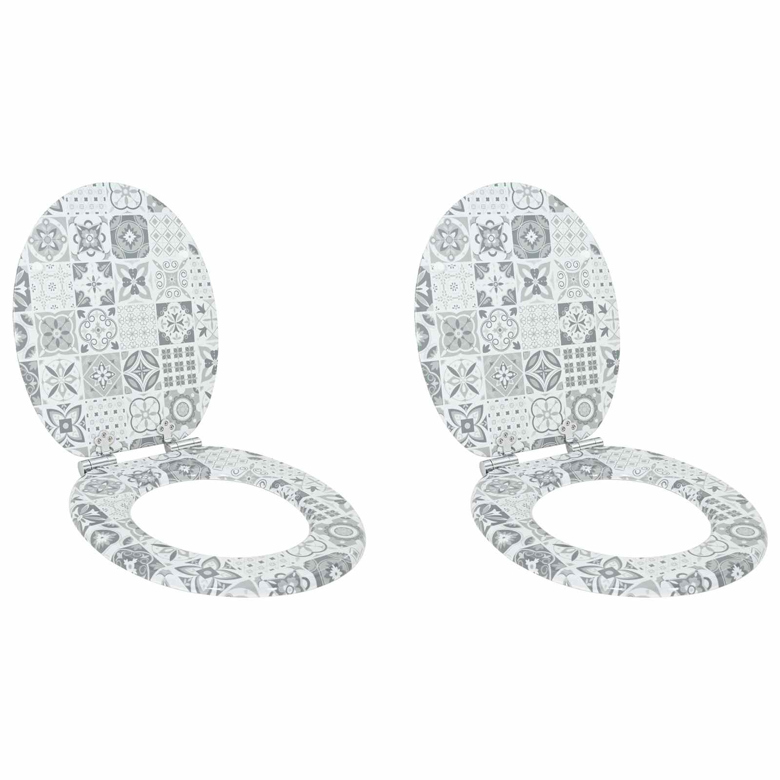 Sedile Del Wc 2 Pcs Porcellana Blu E Bianca 44 X 38 cm