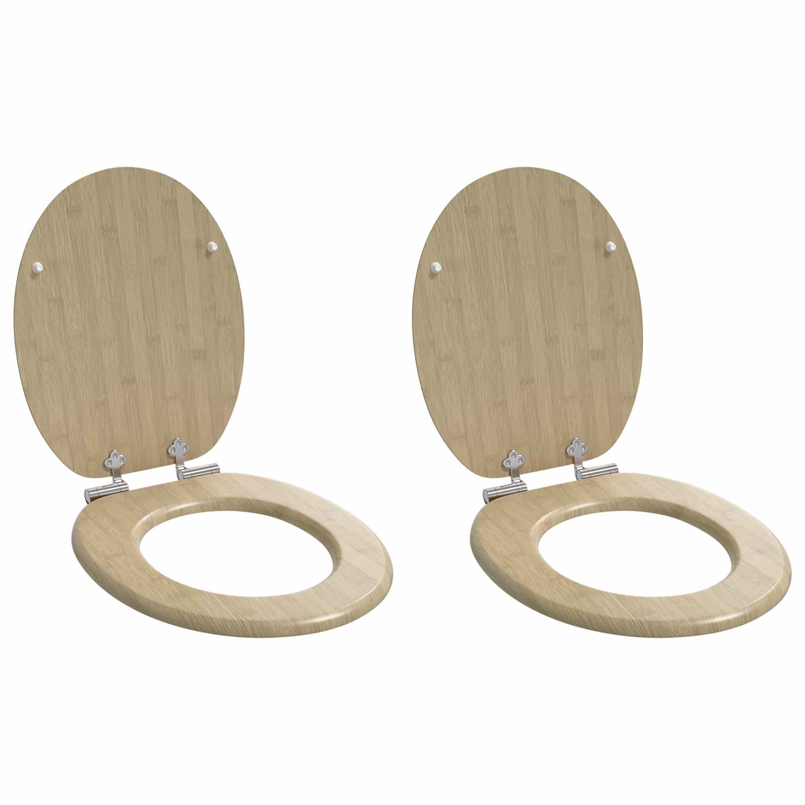Sedile Del Wc 2 Pcs Colore Bamboo Chiaro 44 X 38 cm