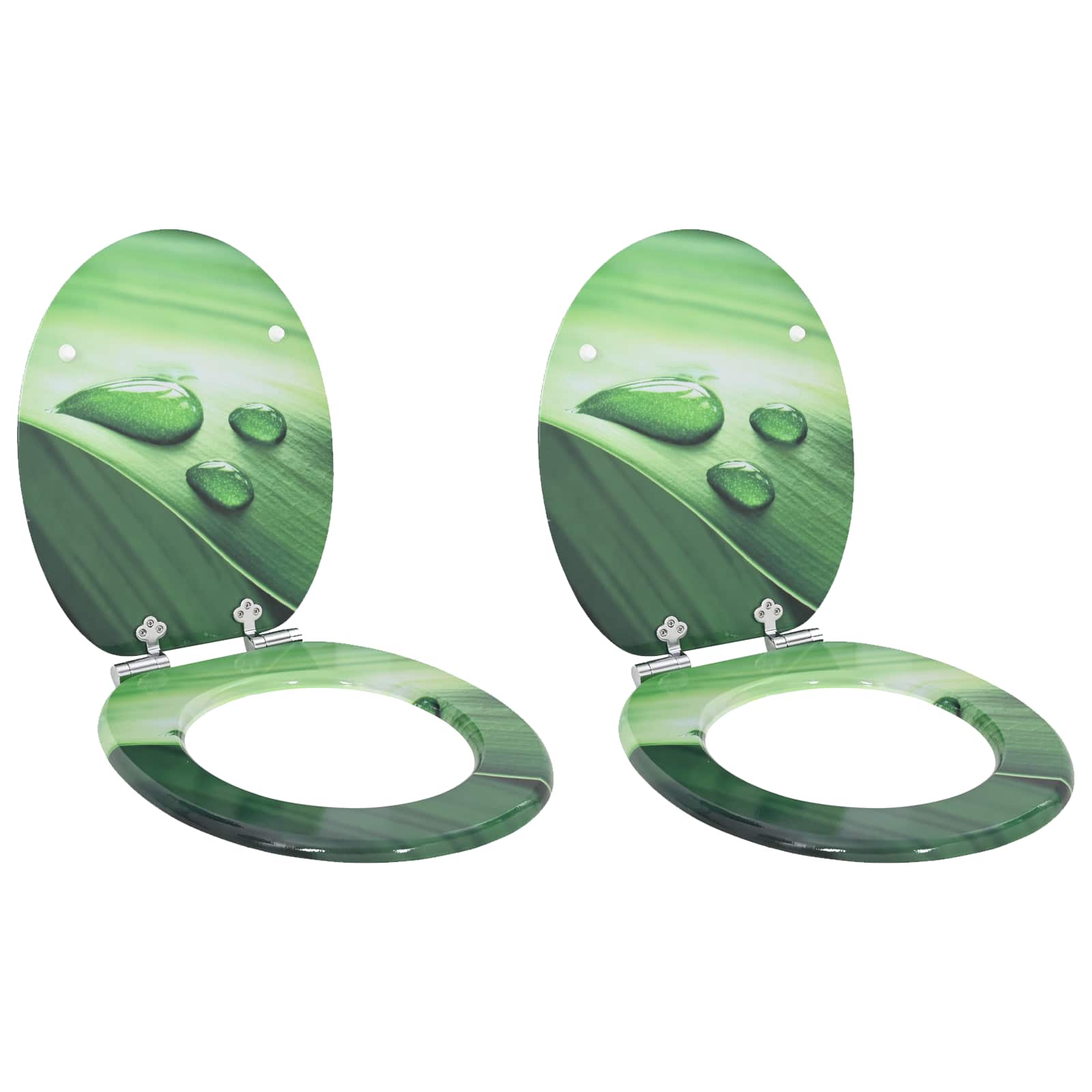 Sedile Del Wc 2 Pcs Goccia Verde 44 X 38 Cm Pannello Mdf