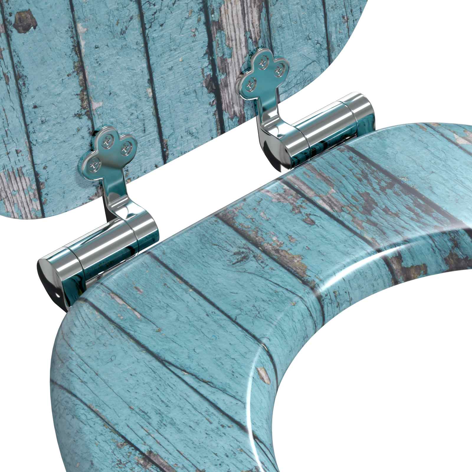 Sedile Del Wc 2 Pcs Blu 44 X 38 Cm Pannello Mdf - Image 6