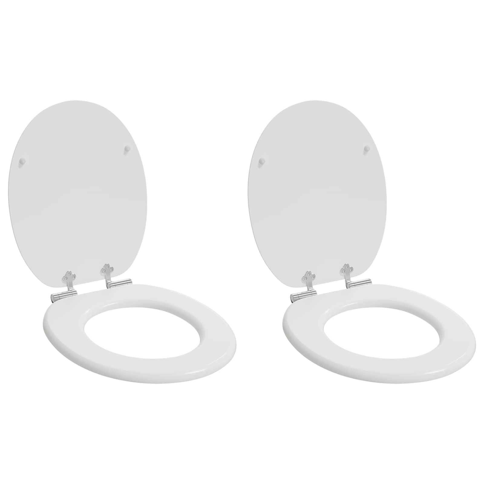 Sedile Del Wc 2 Pcs Bianco 44 X 38 Cm Pannello Mdf