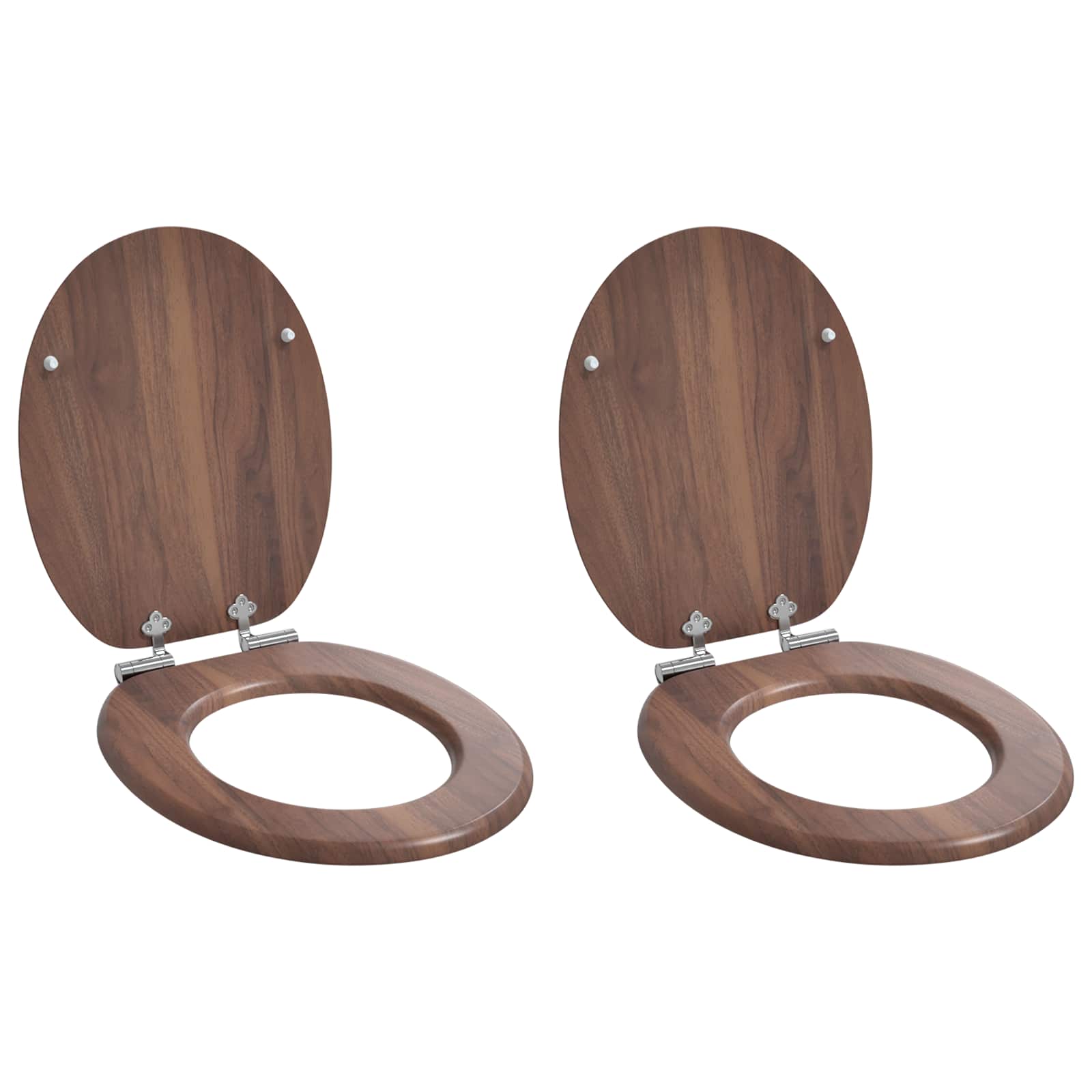 Sedile Del Wc 2 Pcs Marrone 44 X 38 Cm Pannello Mdf