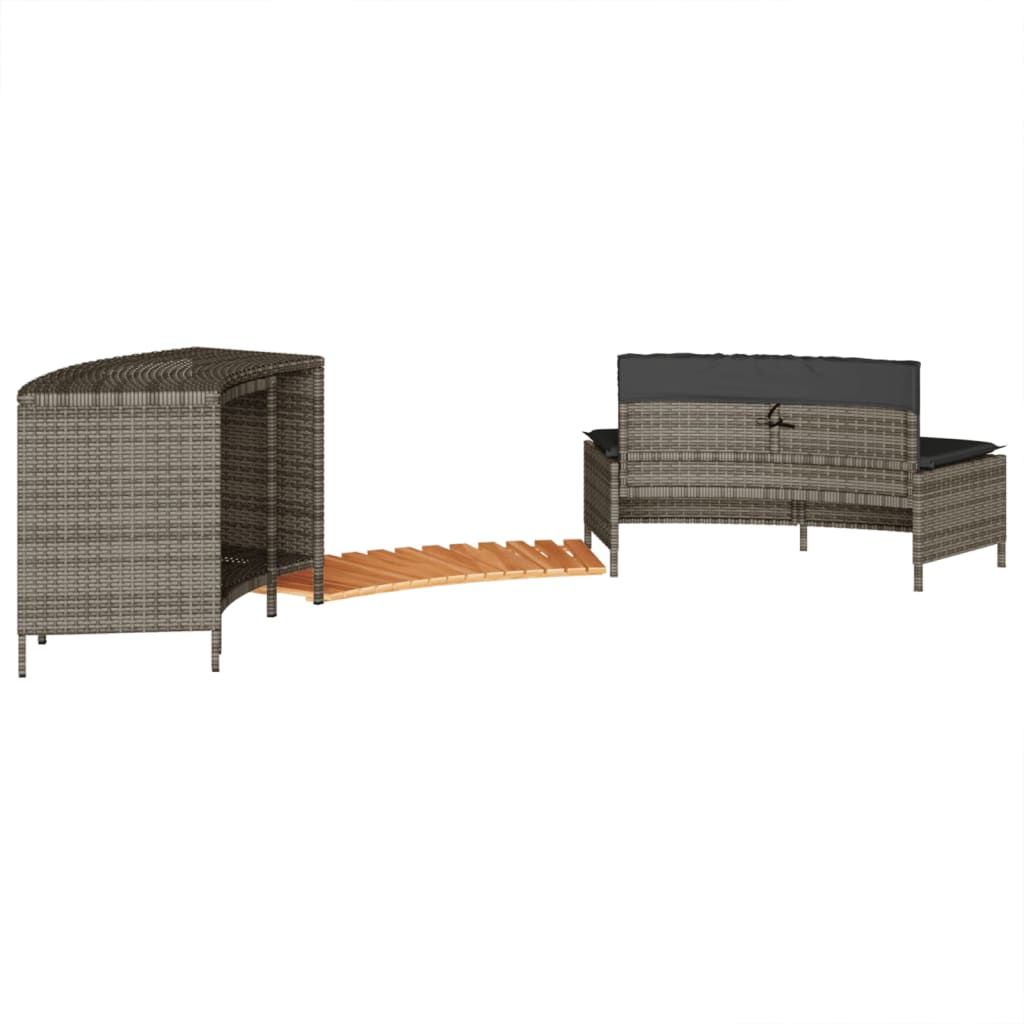 Bordo Per Spa Grigio In Polyrattan E Legno Massello Di Acacia - Image 5