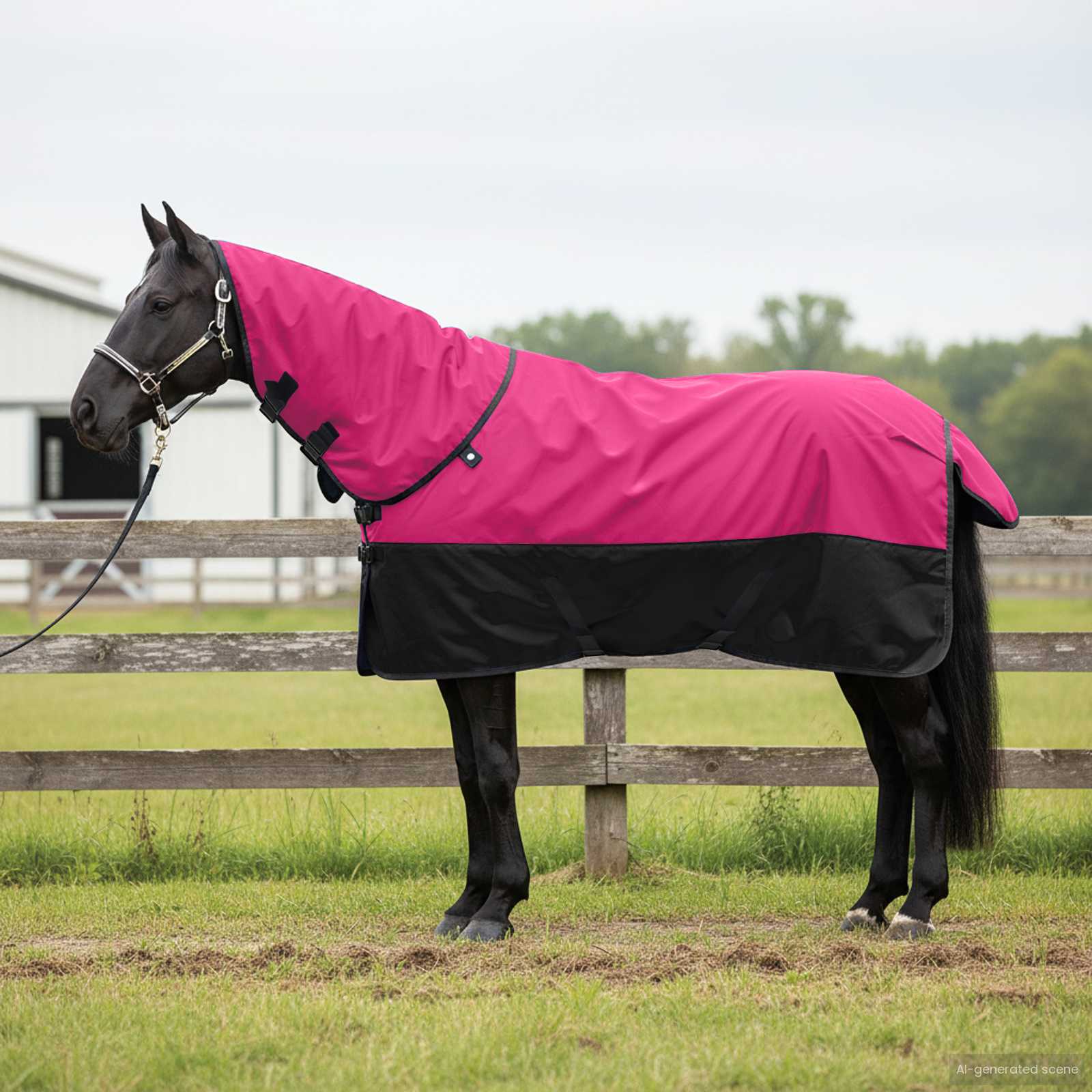 Coperta Per Cavalli Rosa E Nero 85 Cm Poliestere