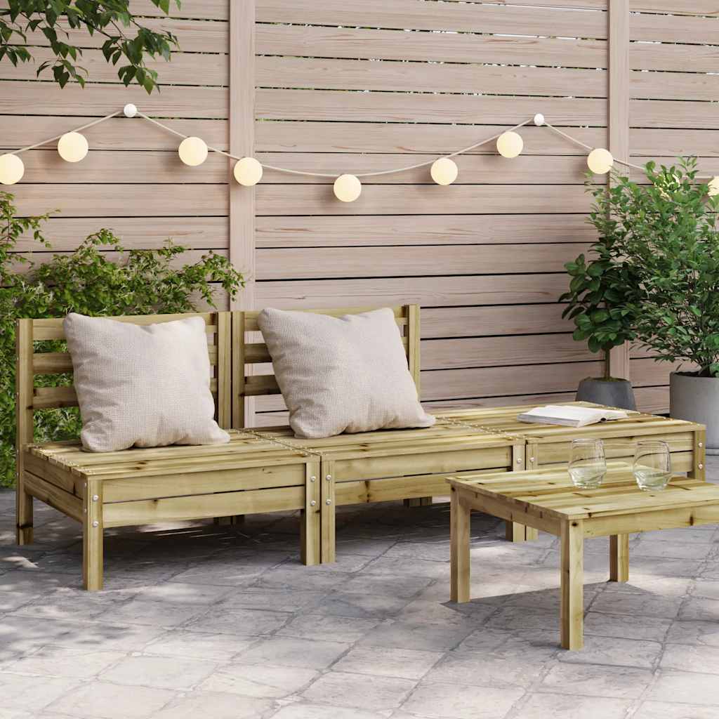 Divano Da Giardino A 3 Sedute In Legno Impregnato Di Pino