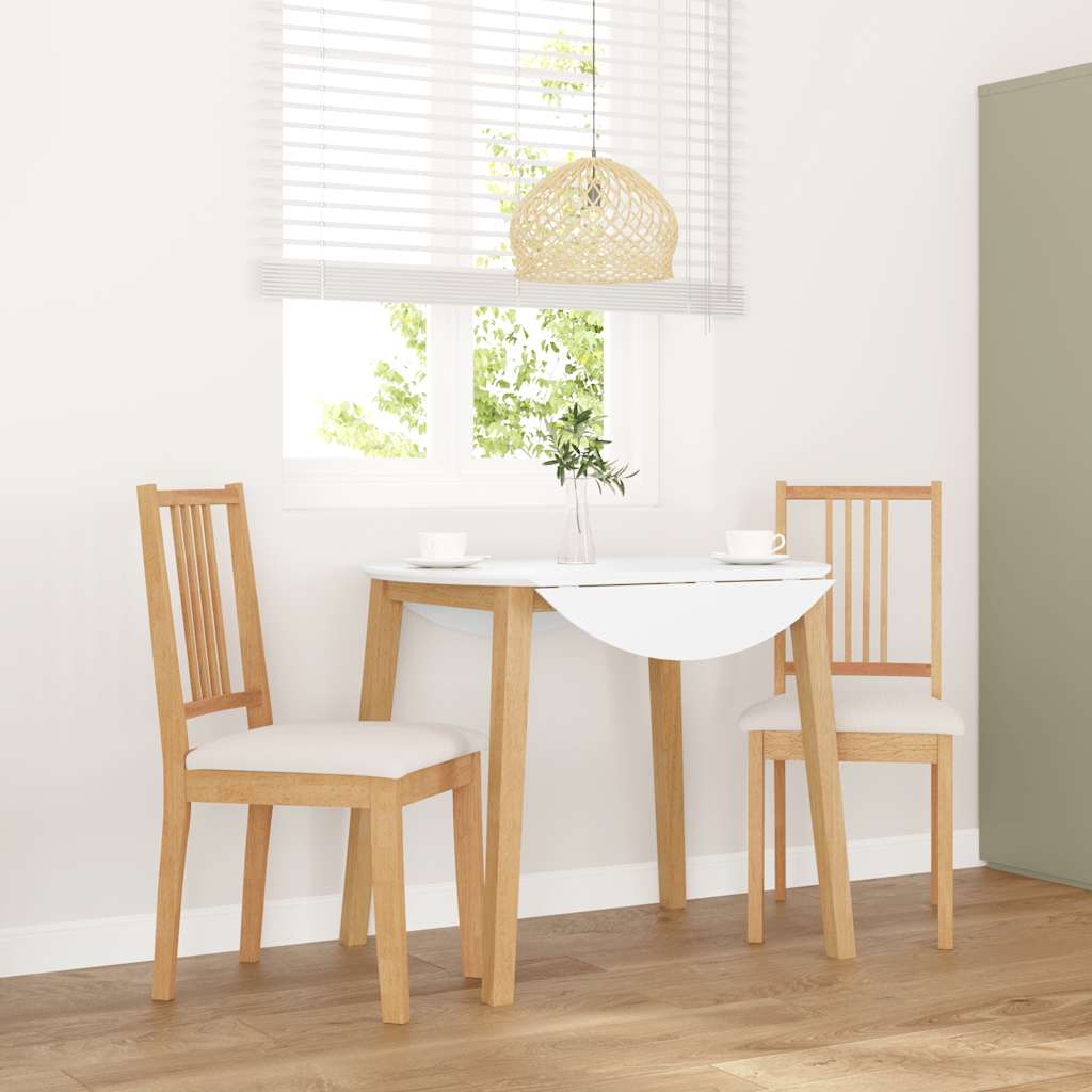 Sedie Da Pranzo Con Cuscini 2 Pz Naturale Legno Massello Hevea