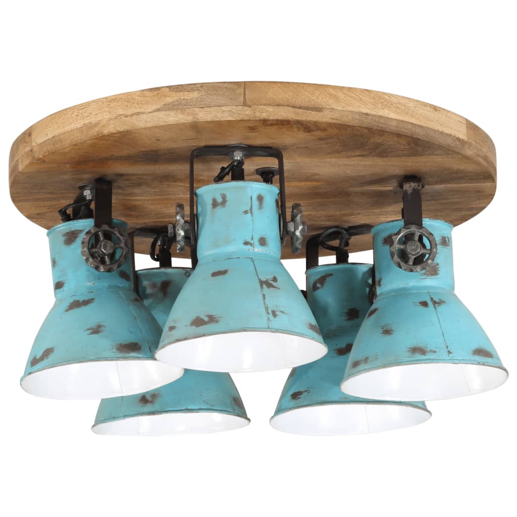 Lampada Da Soffitto 25 W Blu Anticato 50x50x25 Cm E27 - Image 3