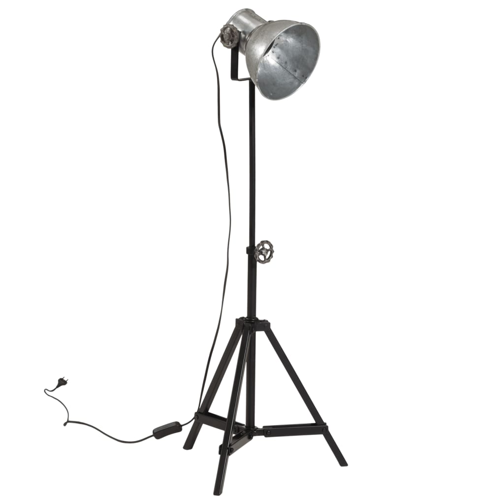 Lampada Da Terra 25 W Argento Vintage 35x35x65/95 Cm E27