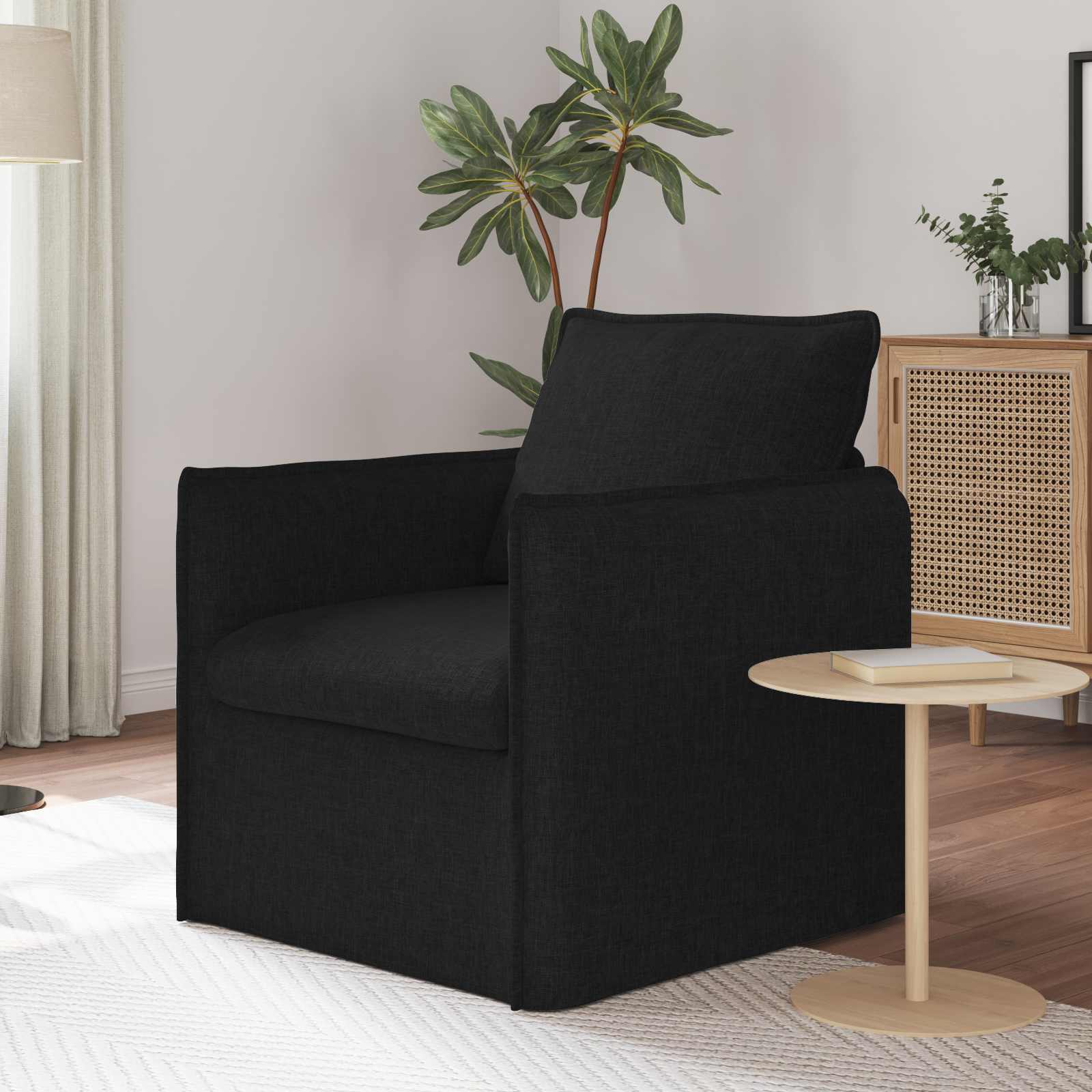 Divano Nero Dimensioni Complessive: 75 X 82 X 85 Cm (l X P X a)