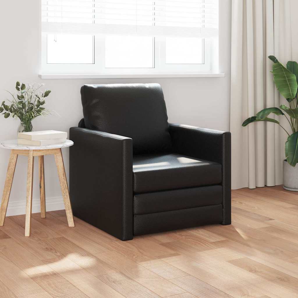 Divano Letto 60cm Nero Pelle Artificiale