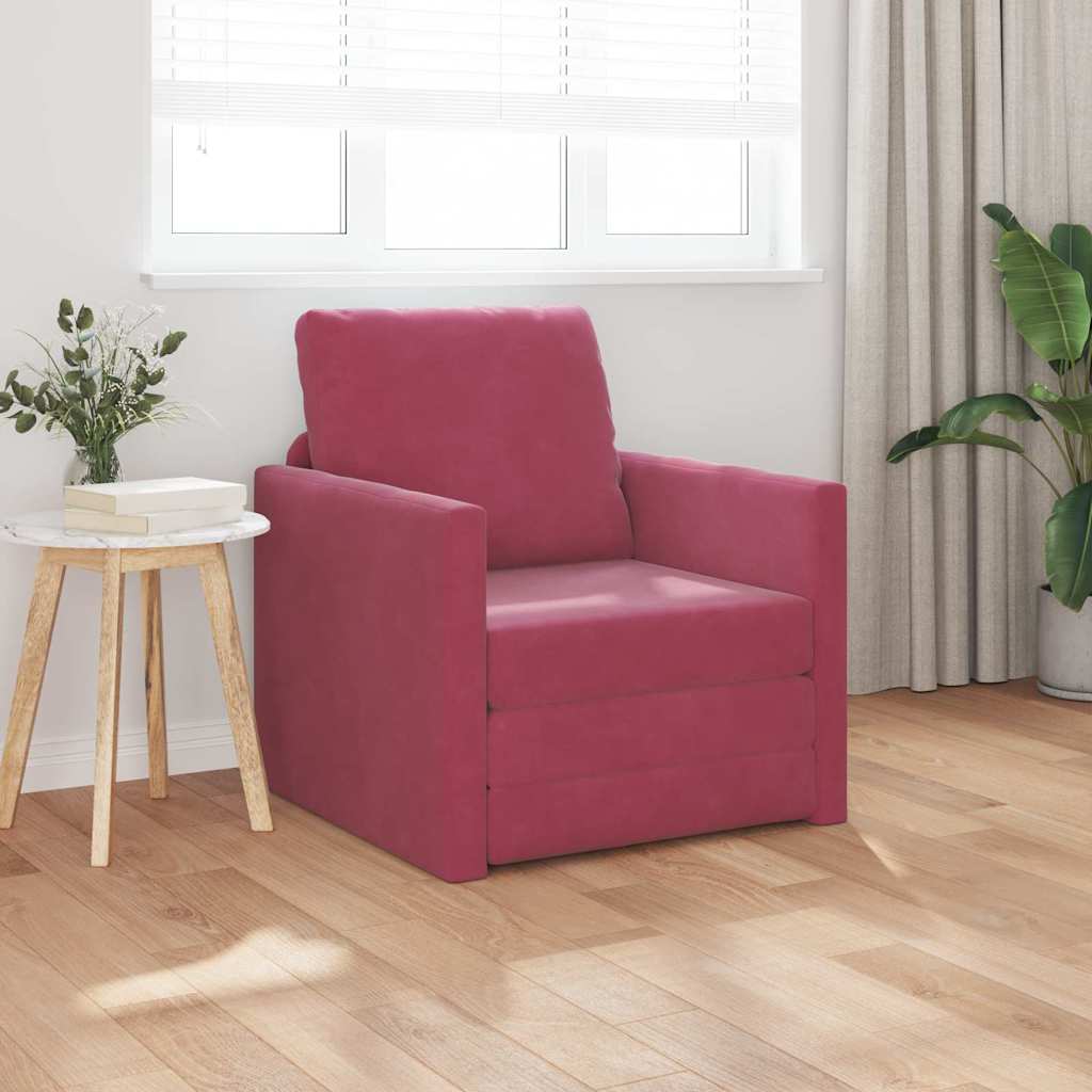 Divano Letto 60cm Rosso Vino Velluto