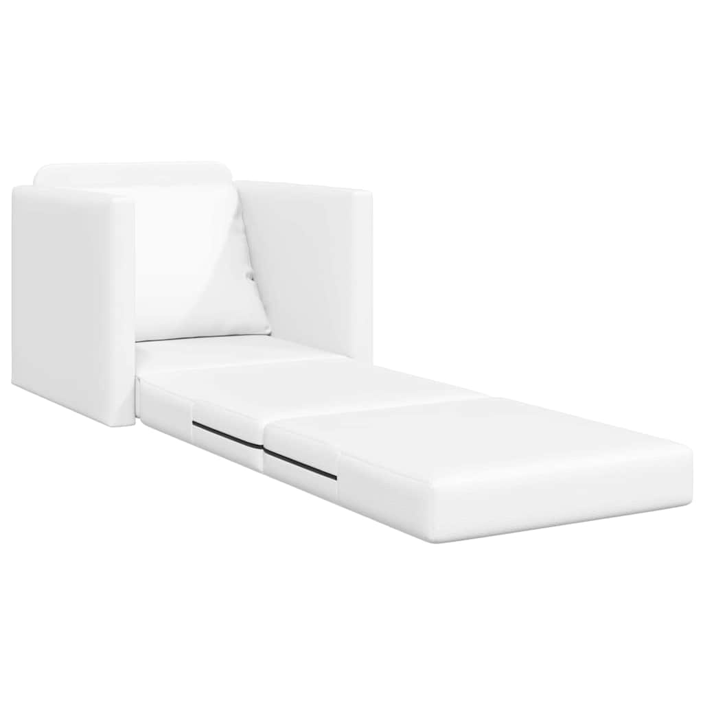 Divano Letto 60cm Bianco Pelle Artificiale - Image 4