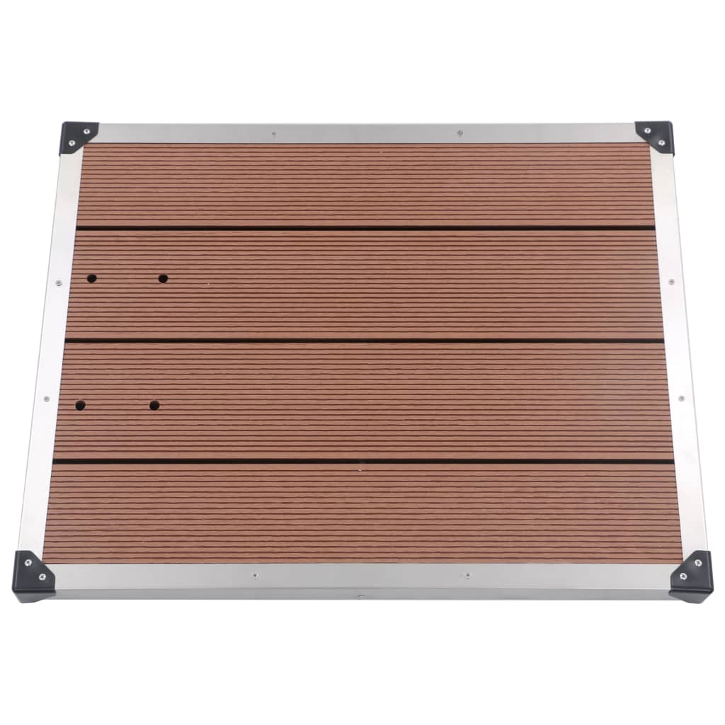 Piatto Doccia Da Esterni In Acciaio Inox Wpc 80x62 Cm Marrone