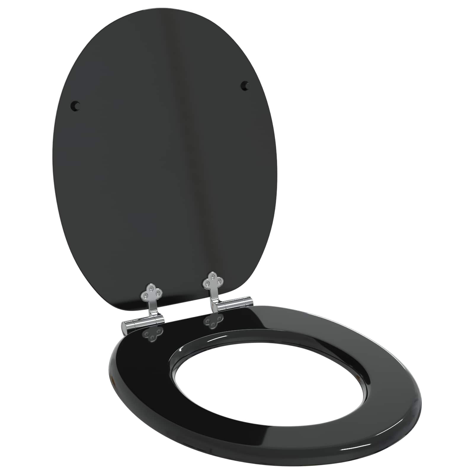 Sedile Del Wc Nero 44 X 38 Cm Pannello Mdf