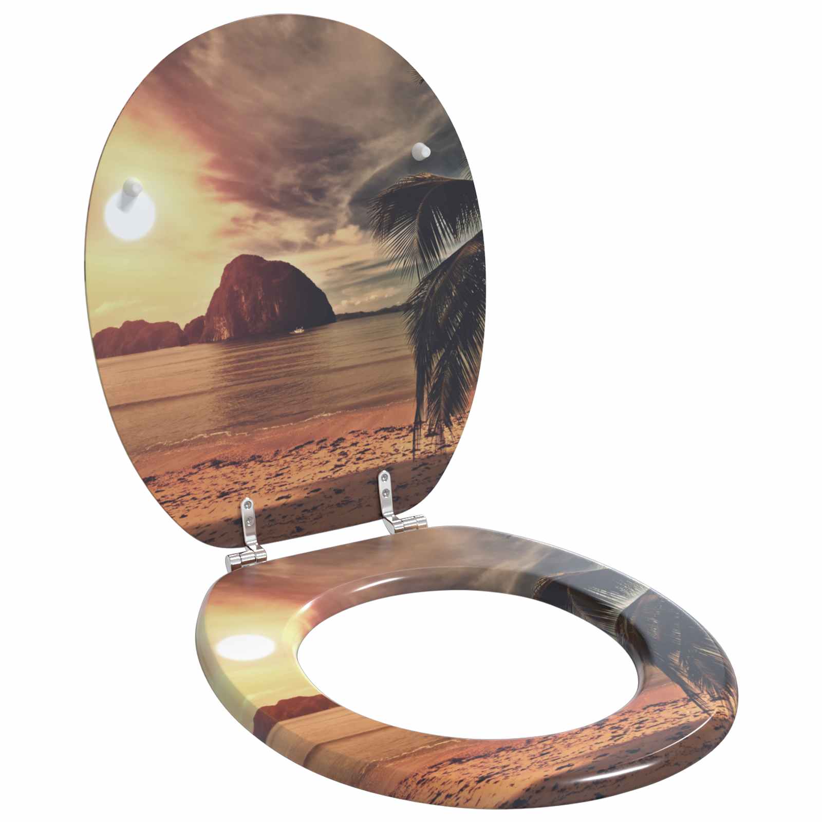 Sedile Del Wc Arancione 44 X 38 Cm Pannello Mdf