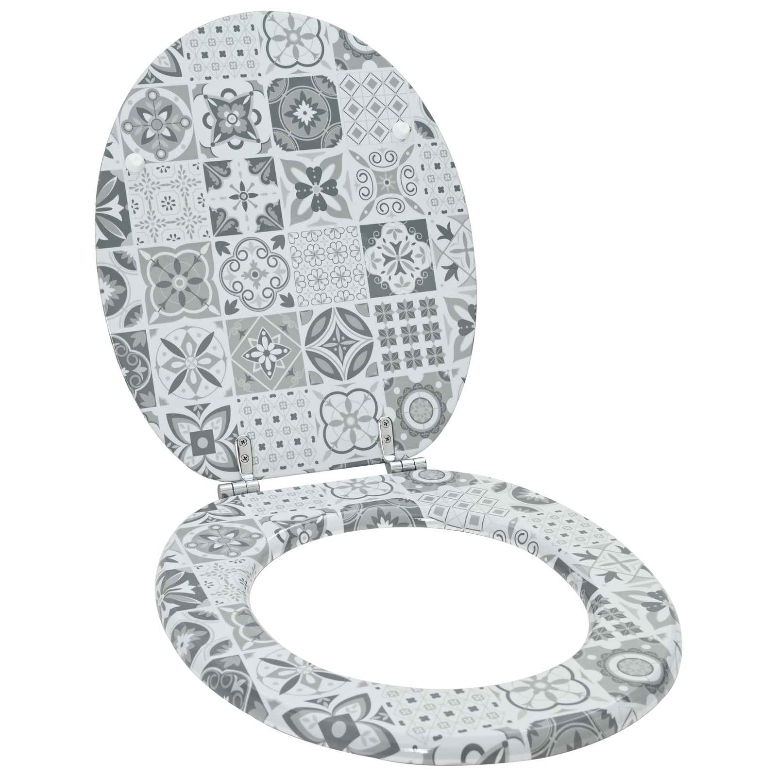 Sedile Del Wc Grigio 44 X 38 Cm Pannello Mdf
