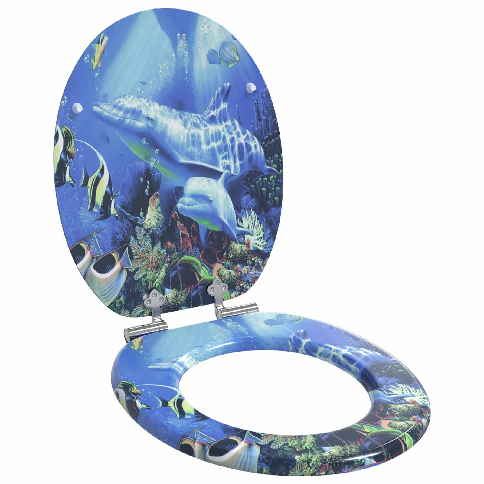 Sedile Del Wc Blu 44 X 38 Cm Pannello Mdf
