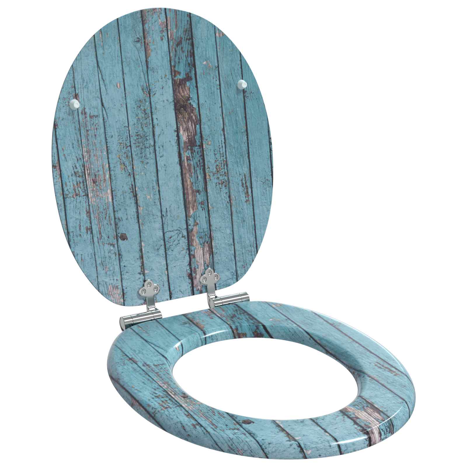 Sedile Del Wc Blu 44 X 38 Cm Pannello Mdf