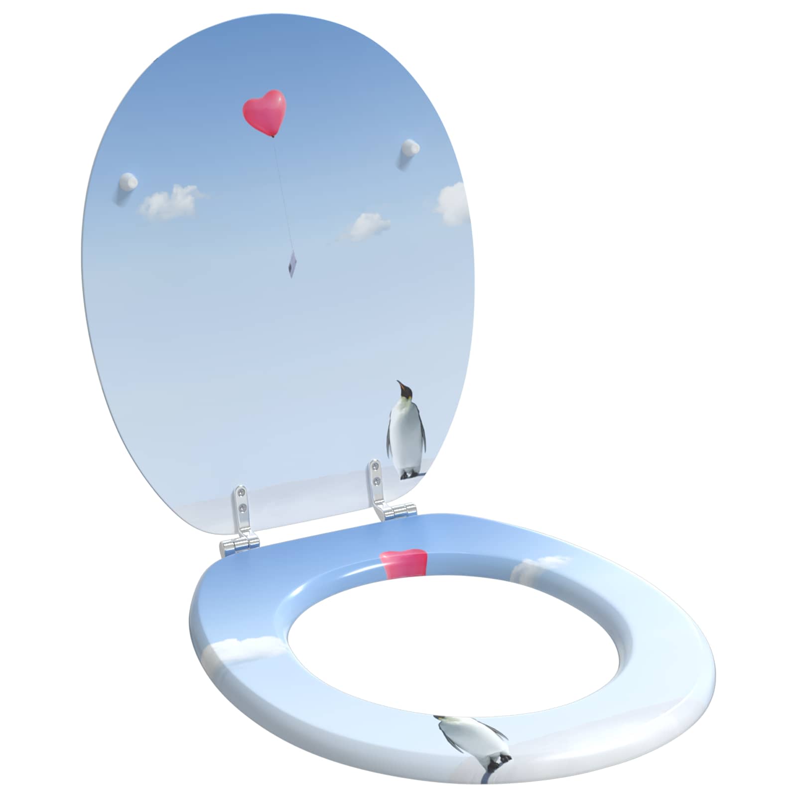 Sedile Del Wc Blu 44 X 38 Cm Pannello Mdf