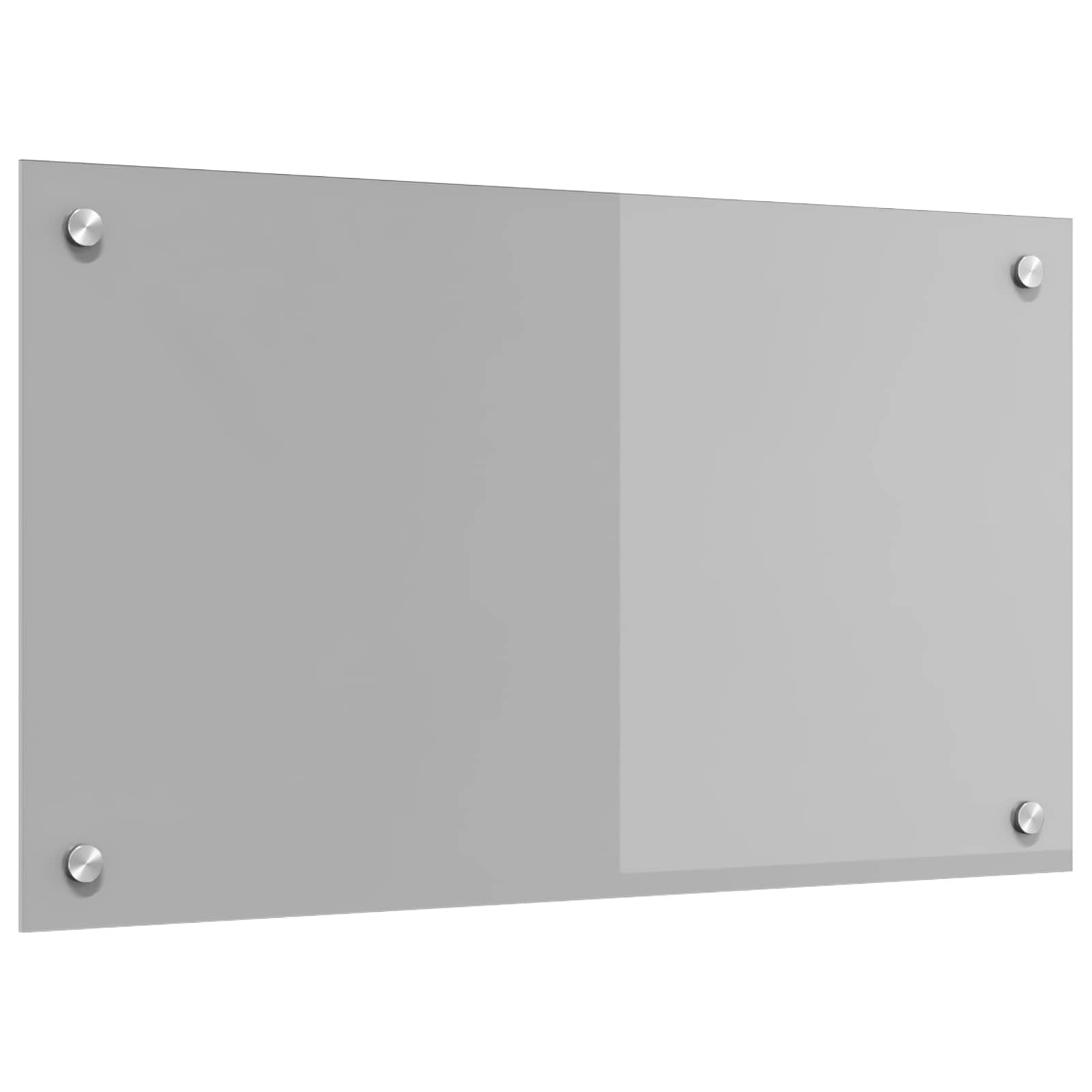 Rivestimento Da Cucina Grigio Chiaro 70 X 40 Cm Vetro Temperato