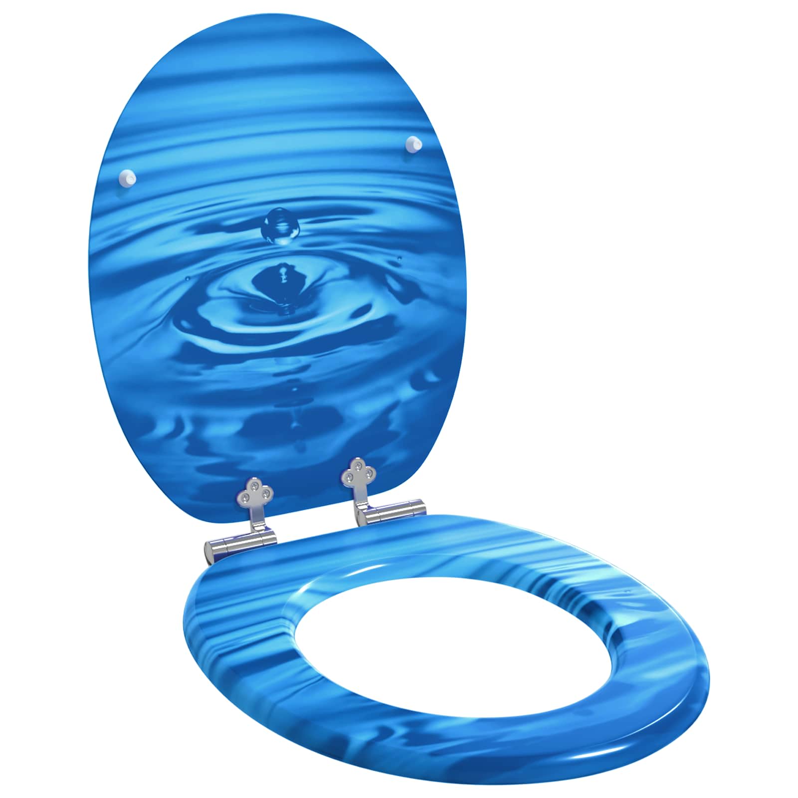 Sedile Del Wc Goccia Blu 44 X 38 Cm Pannello Mdf