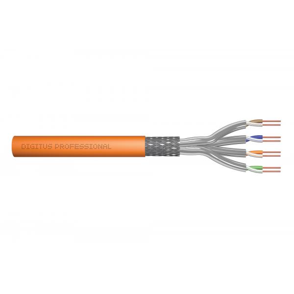 Cavo Di Installazione S-Ftp Cat 7 Digitus, 1200 Mhz, Dca (en 50575), Awg 23/1, Anello Da 25 M, Sx, Arancione
