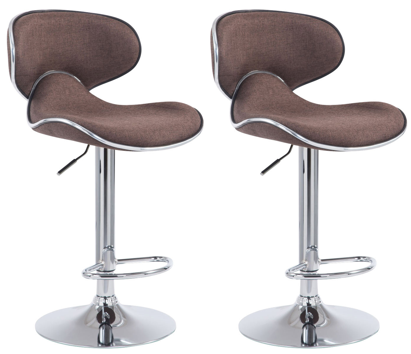 2er Set Barhocker Las Vegas V2 Stoff Chrom
