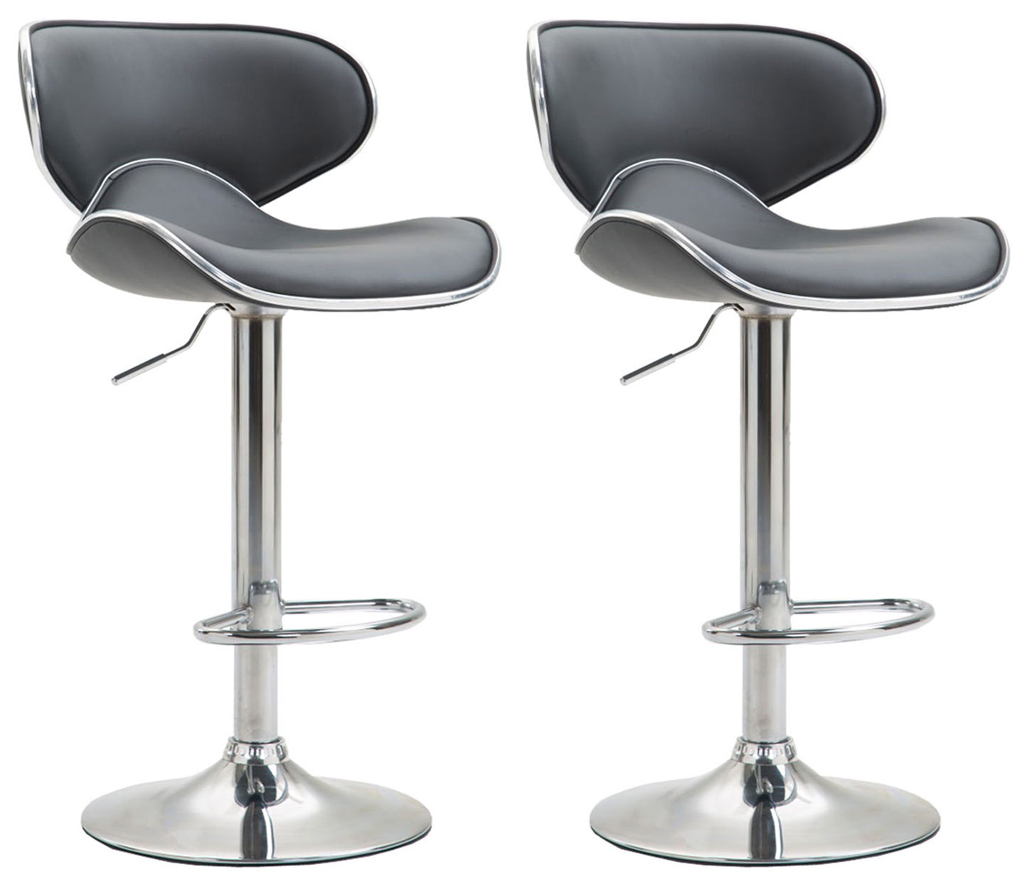 2er Set Barhocker Las Vegas V2 Kunstleder Chrom