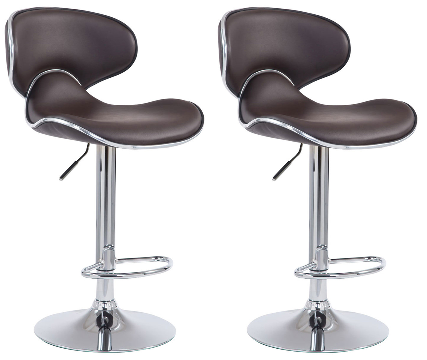 2er Set Barhocker Las Vegas V2 Kunstleder Chrom