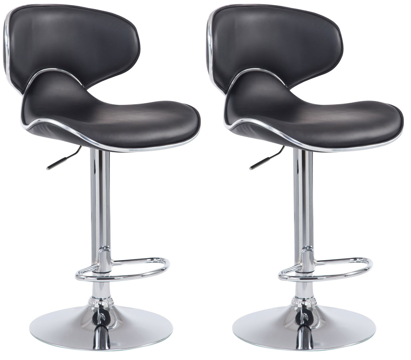 2er Set Barhocker Las Vegas V2 Kunstleder Chrom
