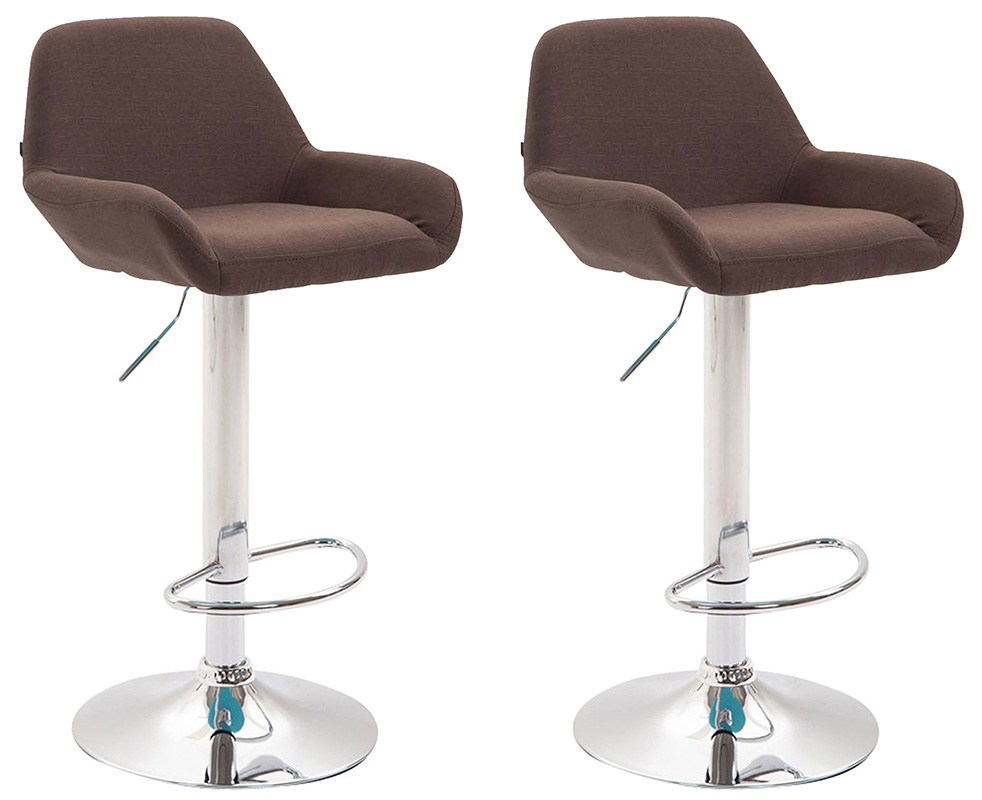 2er Set Barhocker Braga Stoff Chrom