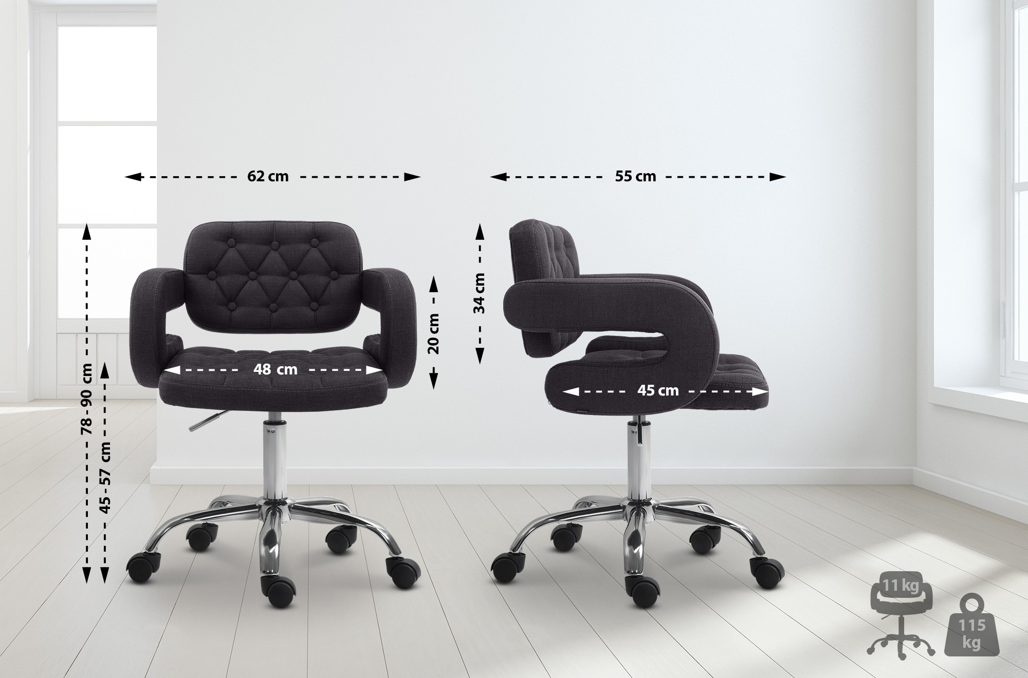 Arbeitshocker Dublin Stoff - Image 6