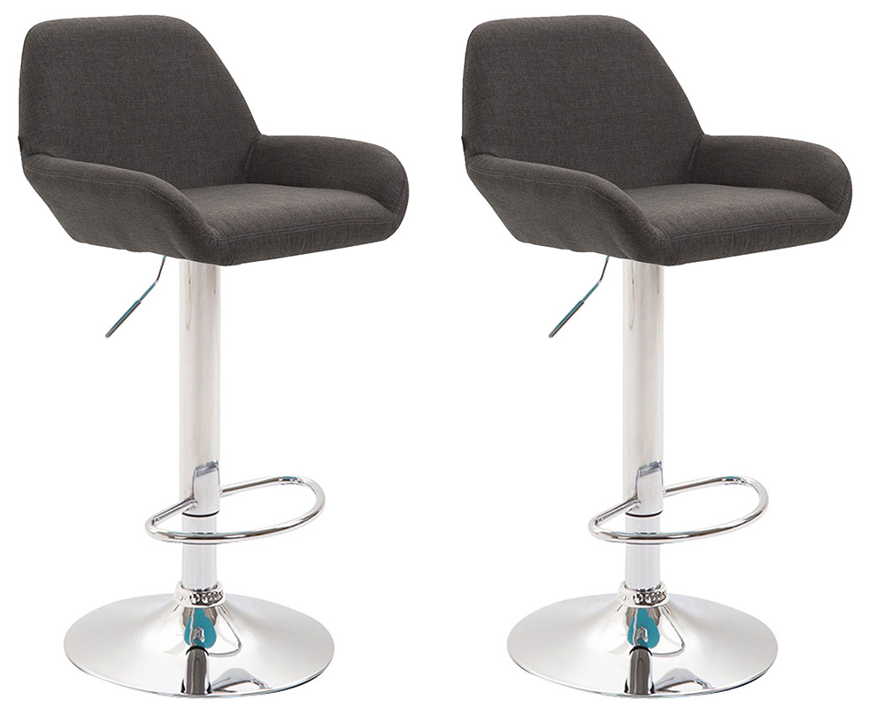 2er Set Barhocker Braga Stoff Chrom