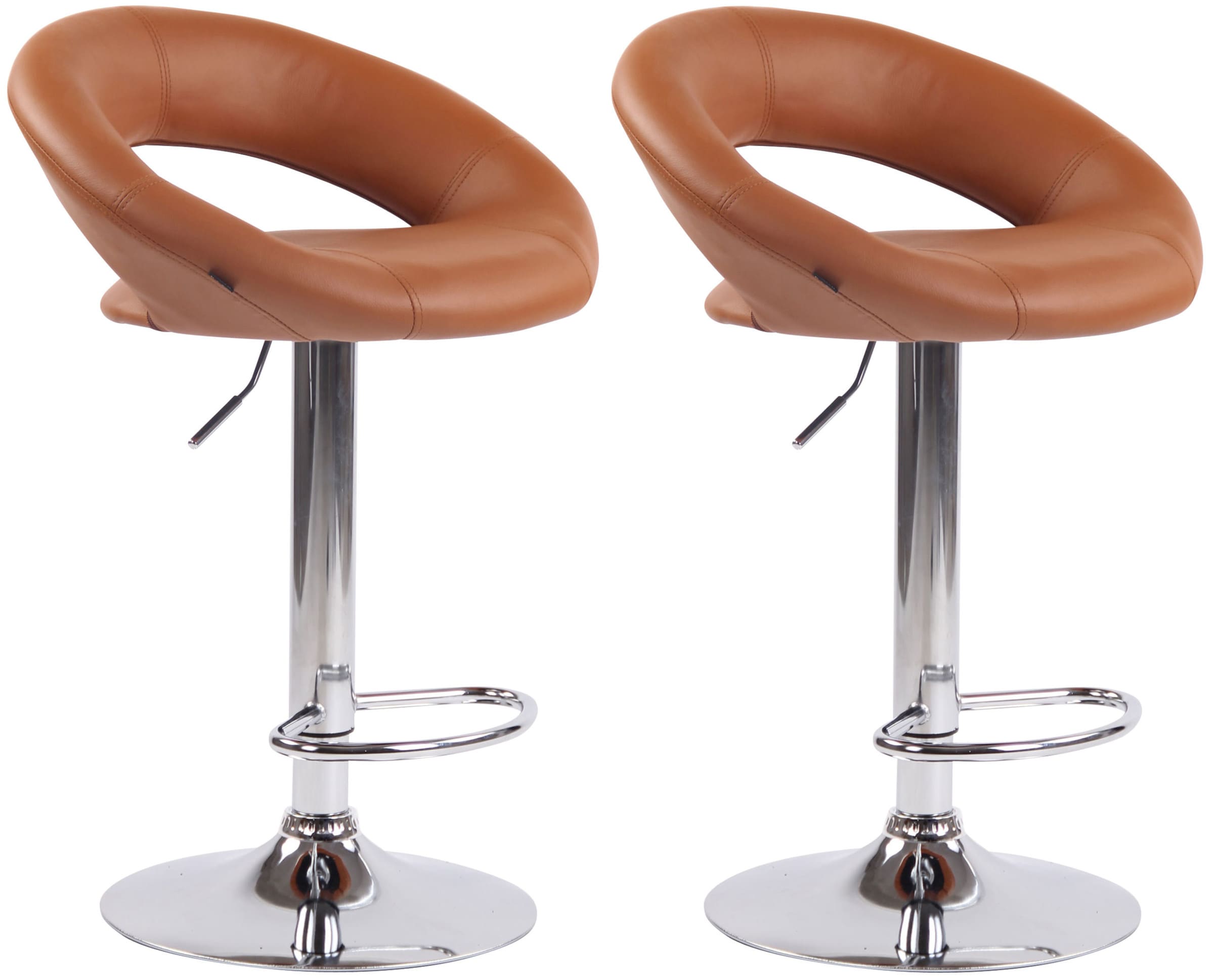 2er Set Barhocker Olinda Kunstleder Chrom