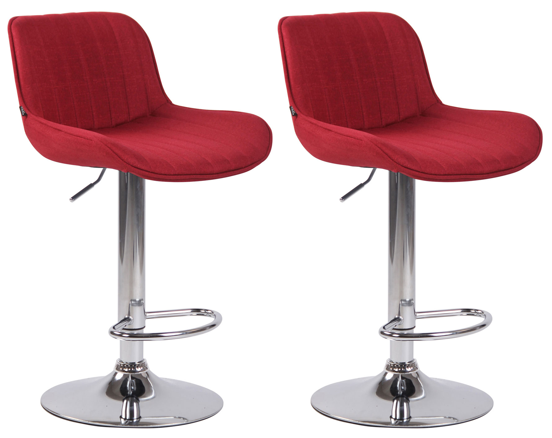 2er Set Barhocker Lentini Stoff Chrom