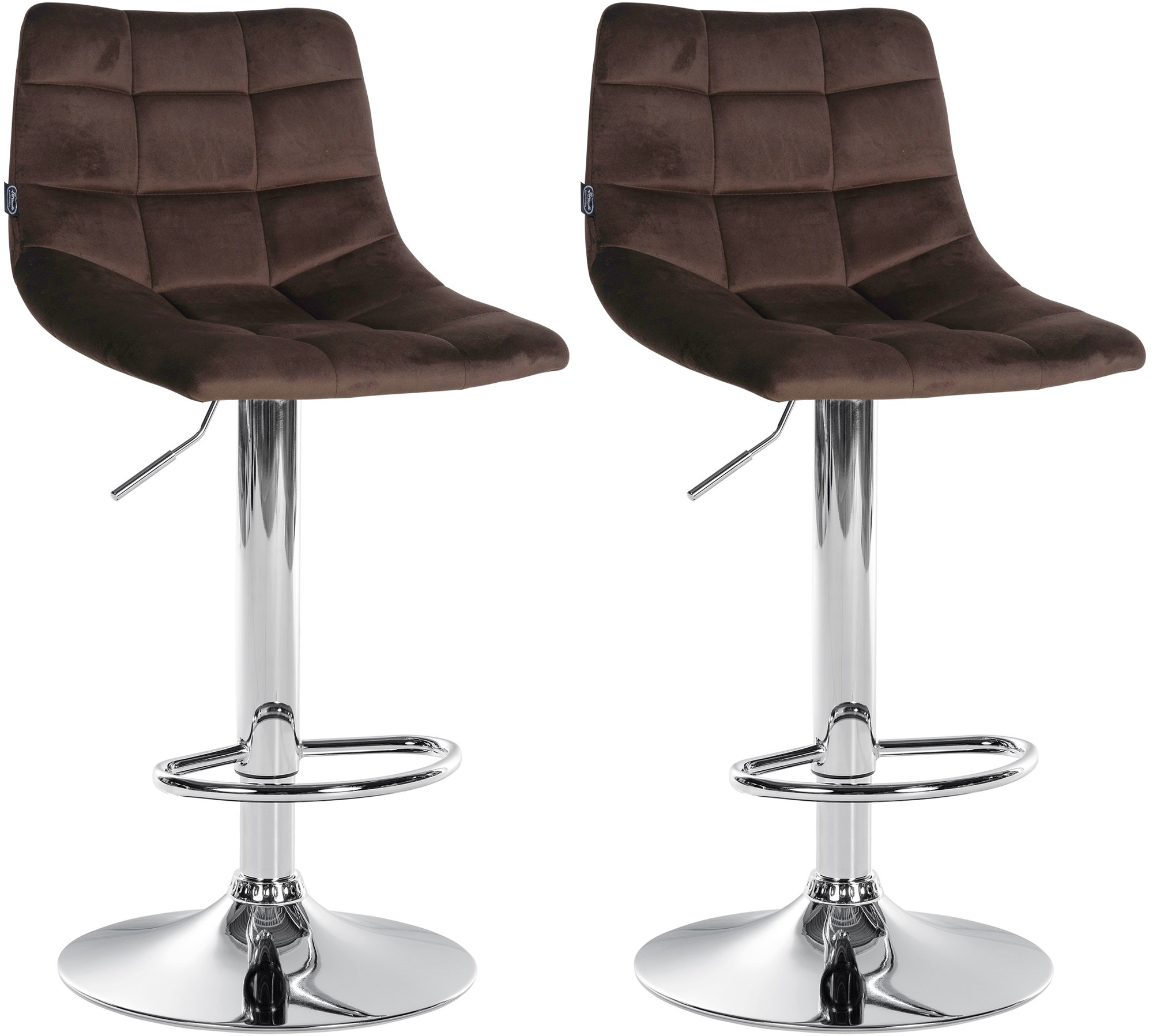 2er Set Barhocker Jerry Samt Chrom