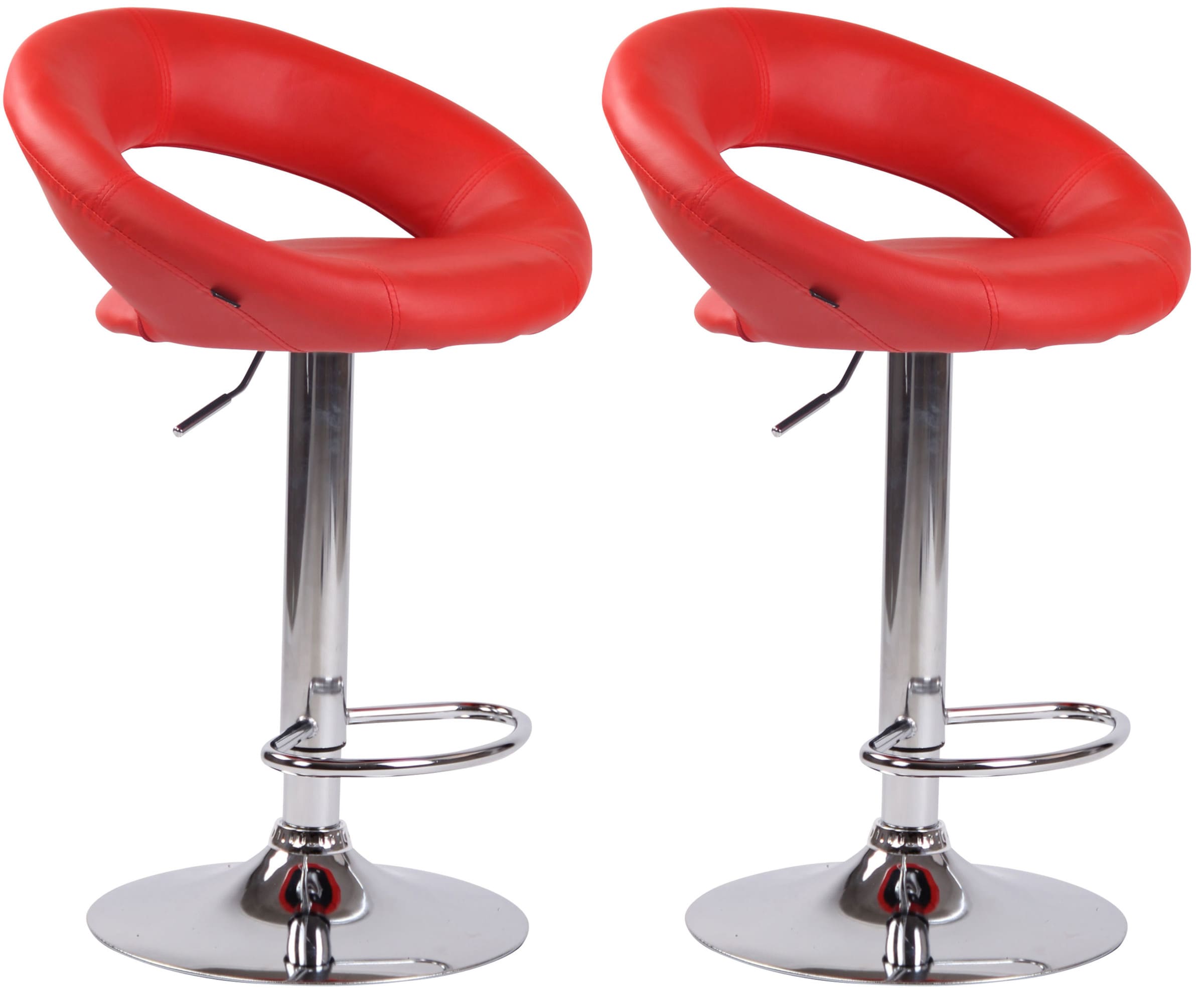 2er Set Barhocker Olinda Kunstleder Chrom