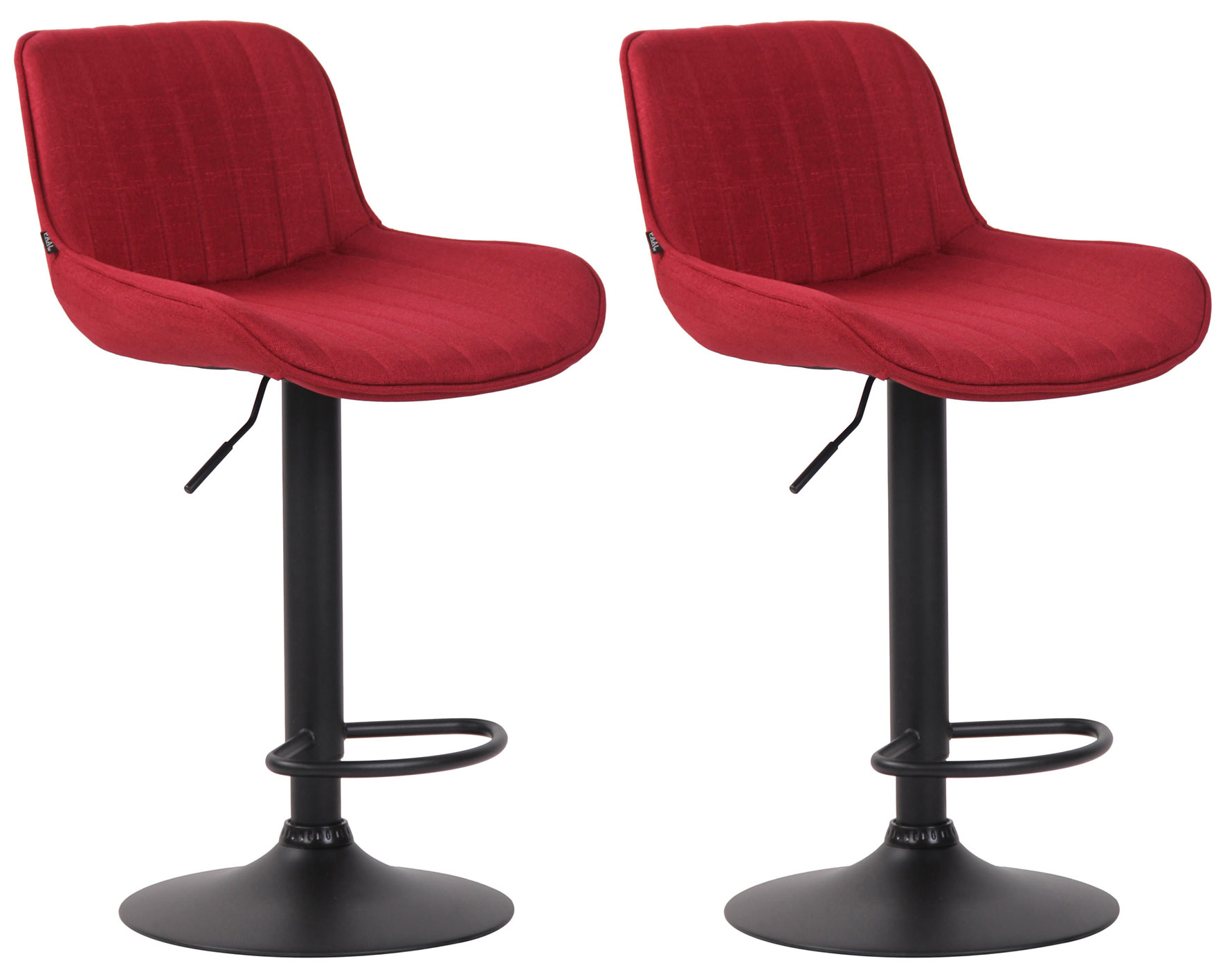2er Set Barhocker Lentini Stoff Schwarz