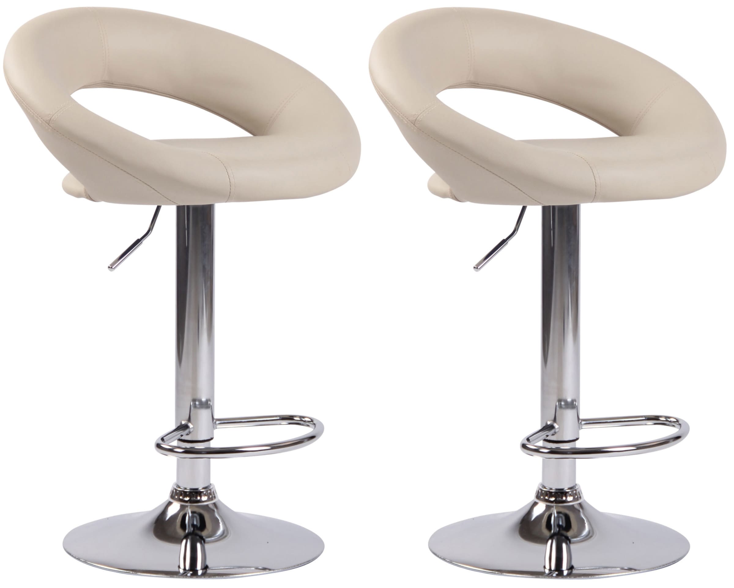 2er Set Barhocker Olinda Kunstleder Chrom