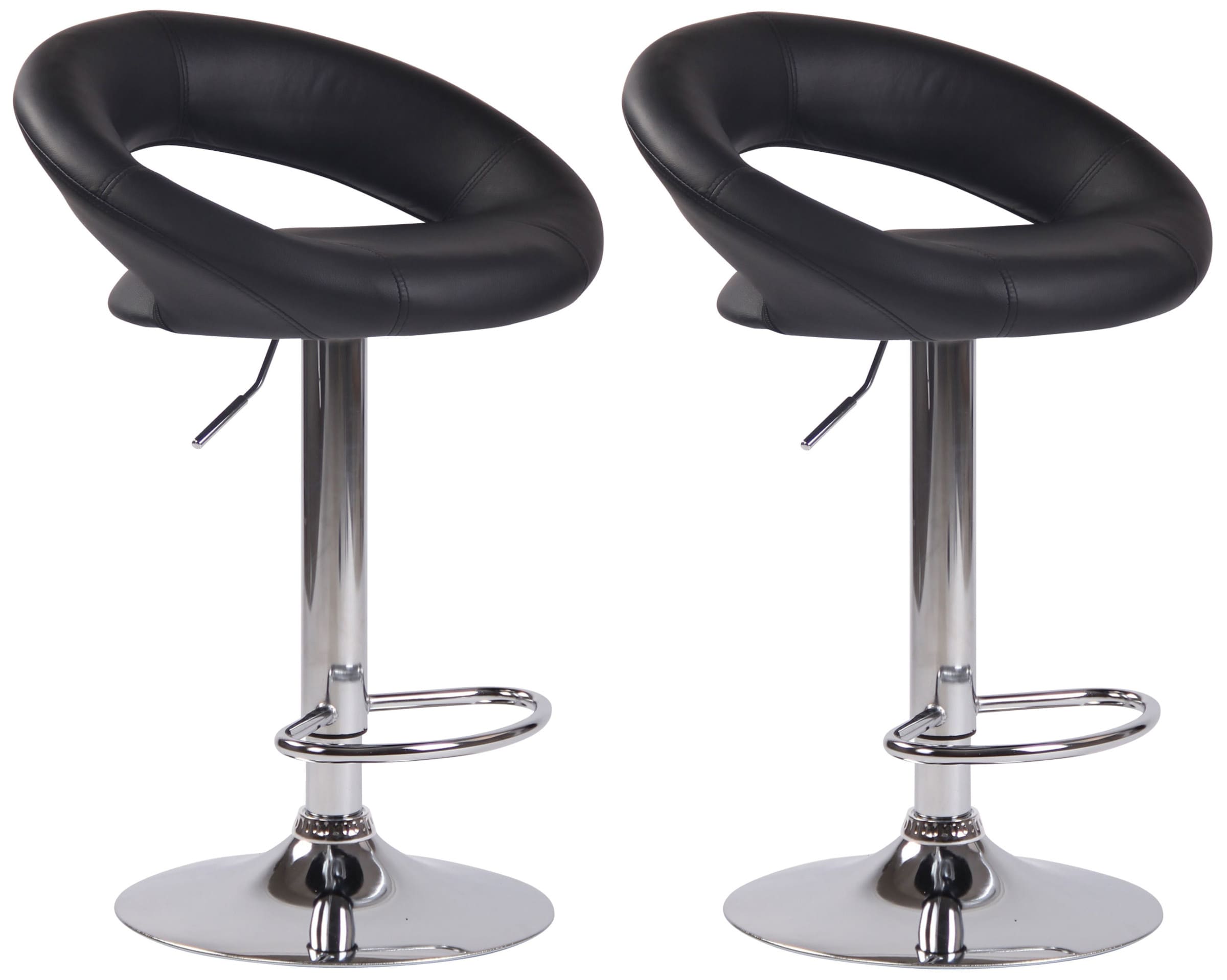 2er Set Barhocker Olinda Kunstleder Chrom