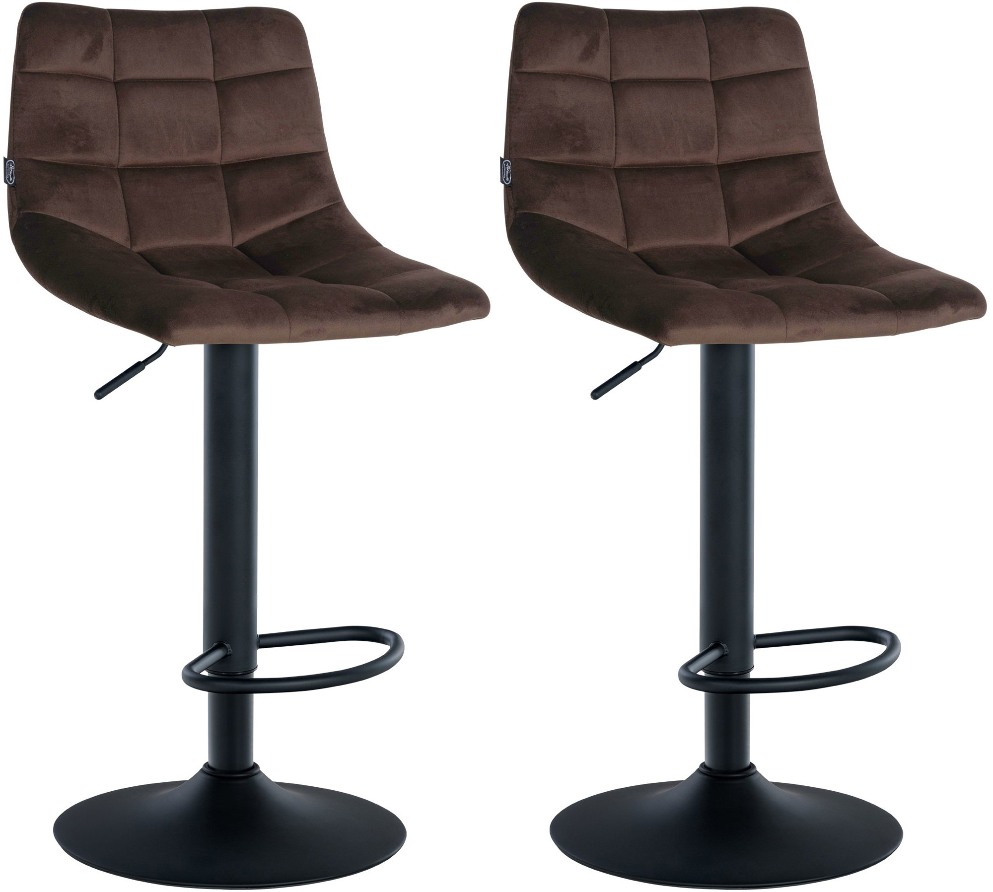 2er Set Barhocker Jerry Samt Schwarz