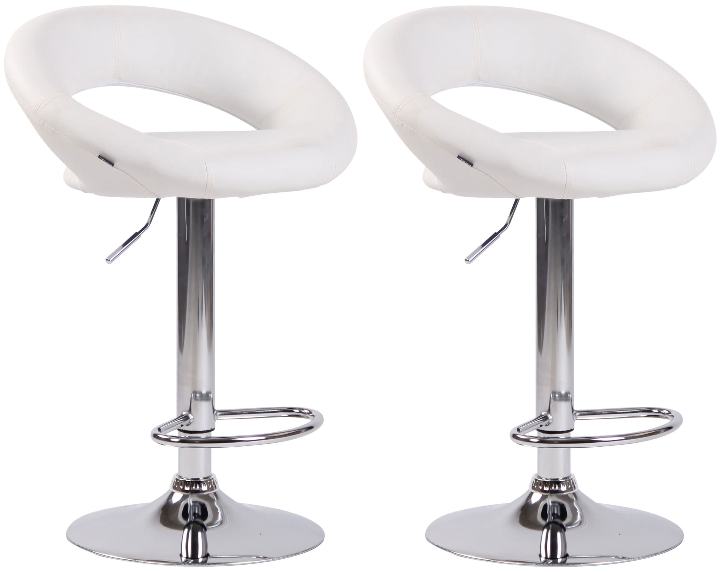 2er Set Barhocker Olinda Kunstleder Chrom