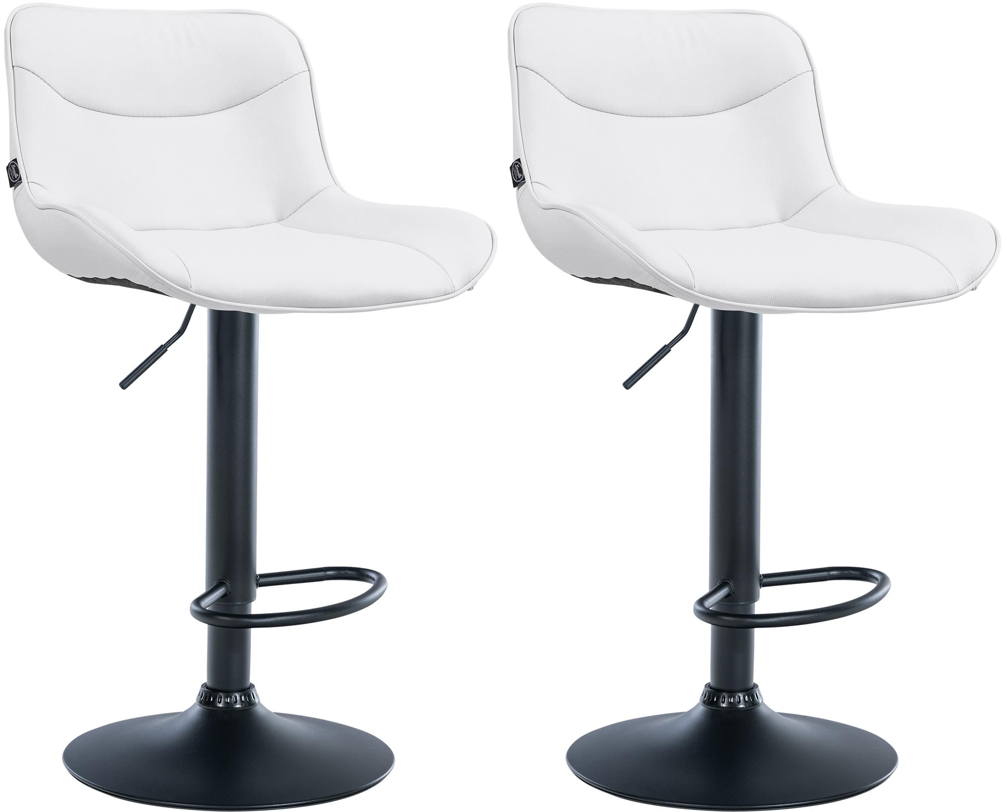 2er Set Barhocker Vonore Kunstleder Schwarz