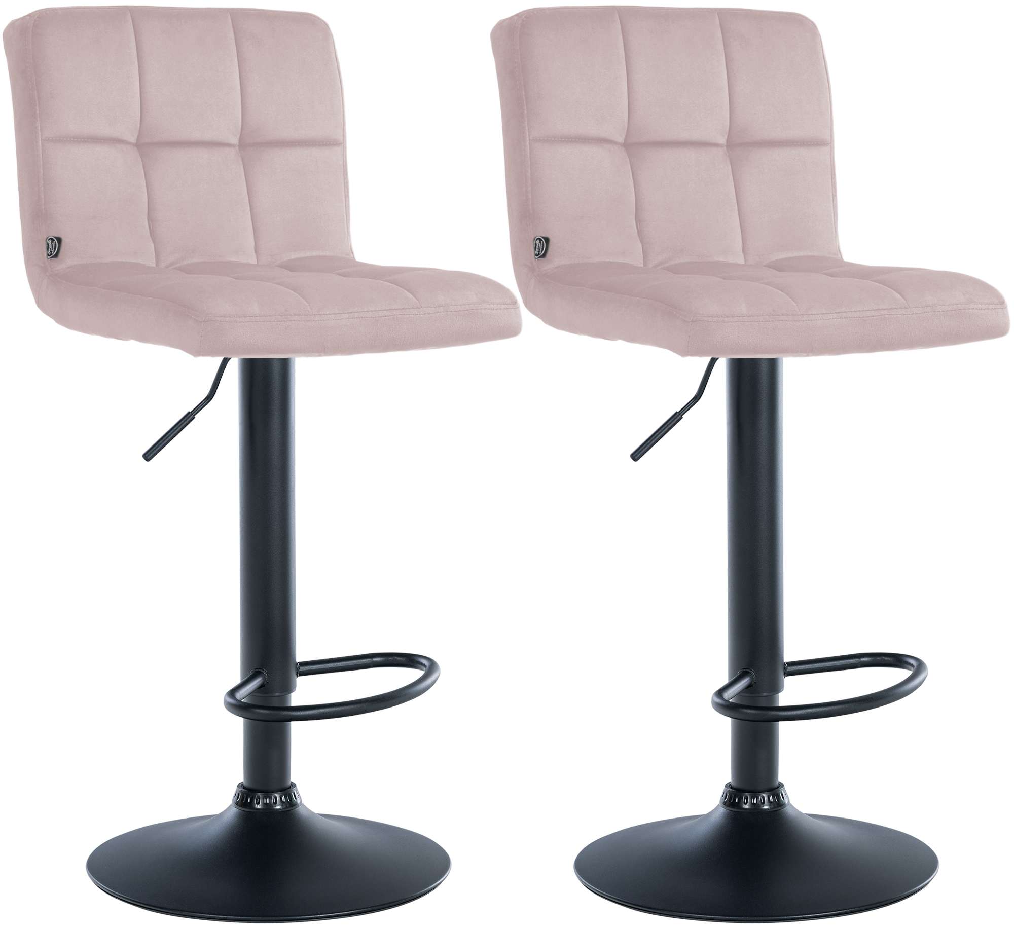 2er Set Barhocker Peru Samt Schwarz