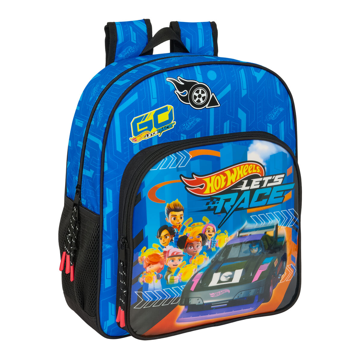 Zaino Scuola Hot Wheels Let's Race Azzurro Nero 32 X 38 X 12 cm